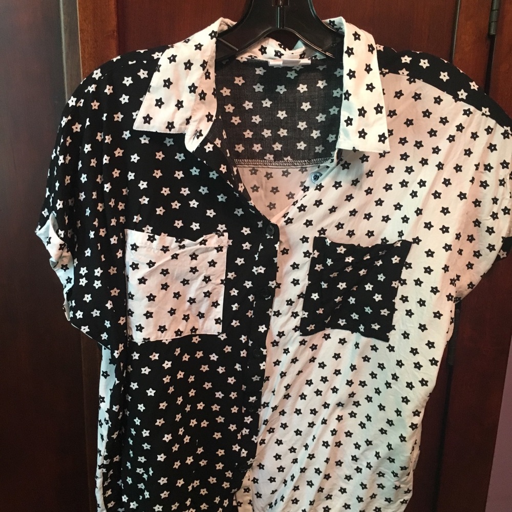 LuLaRoe Amy Black and White with Stars XS